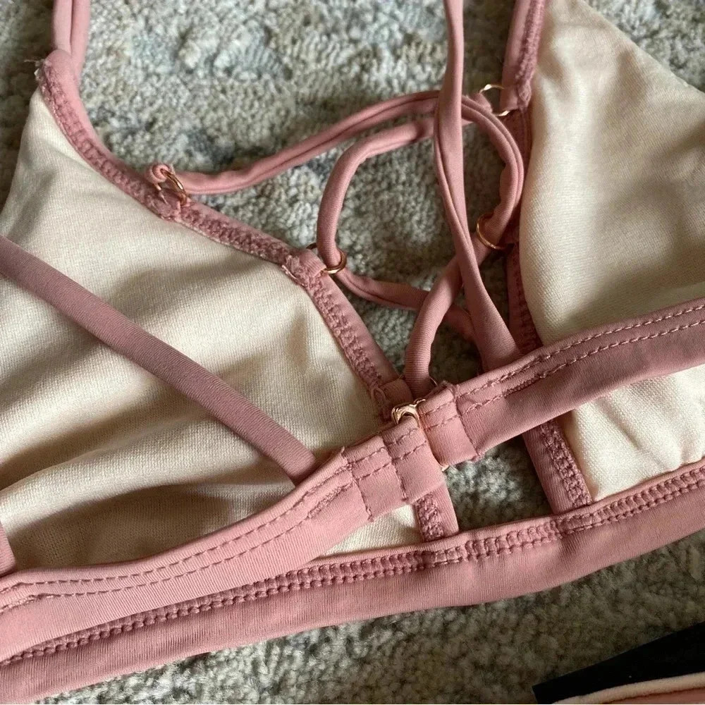 L.A Hearts Pacsun Strappy 2 Piece Bikini Set Strappy Dusky Pink: XS - Picture 5 of 6